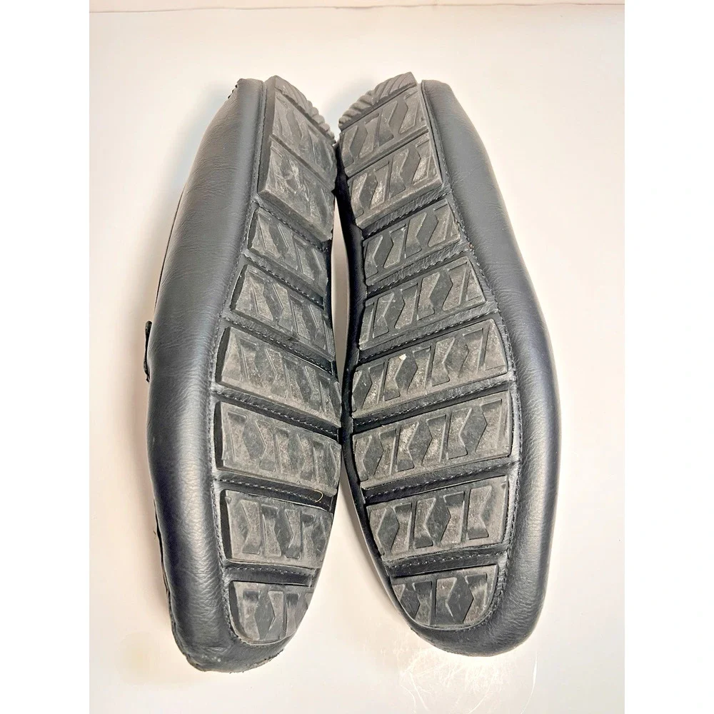 Rocawear Men's Black Comfort Cushioned Slip-On Loafers Diamond Pattern Size 10.5
